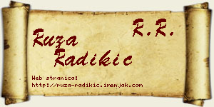 Ruža Radikić vizit kartica